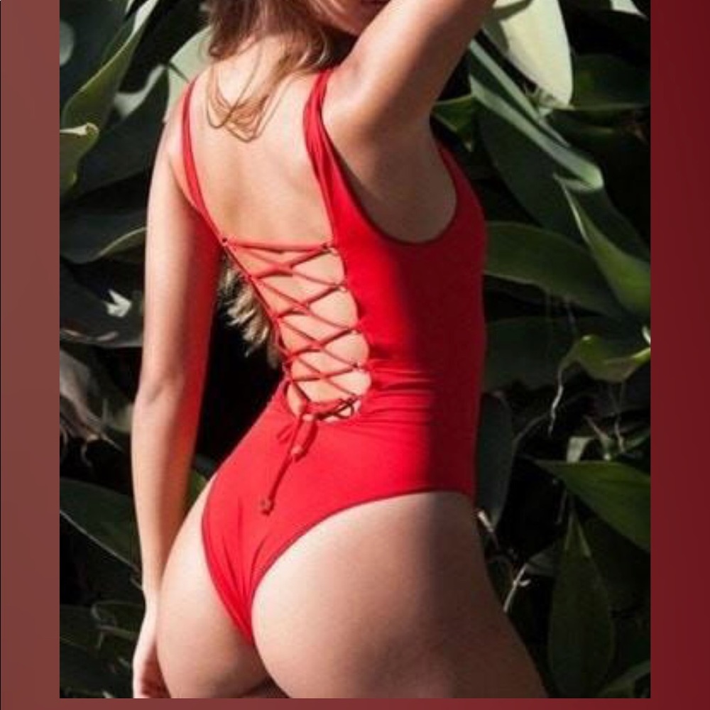 NEW w/tags perfect peach red swimsuit